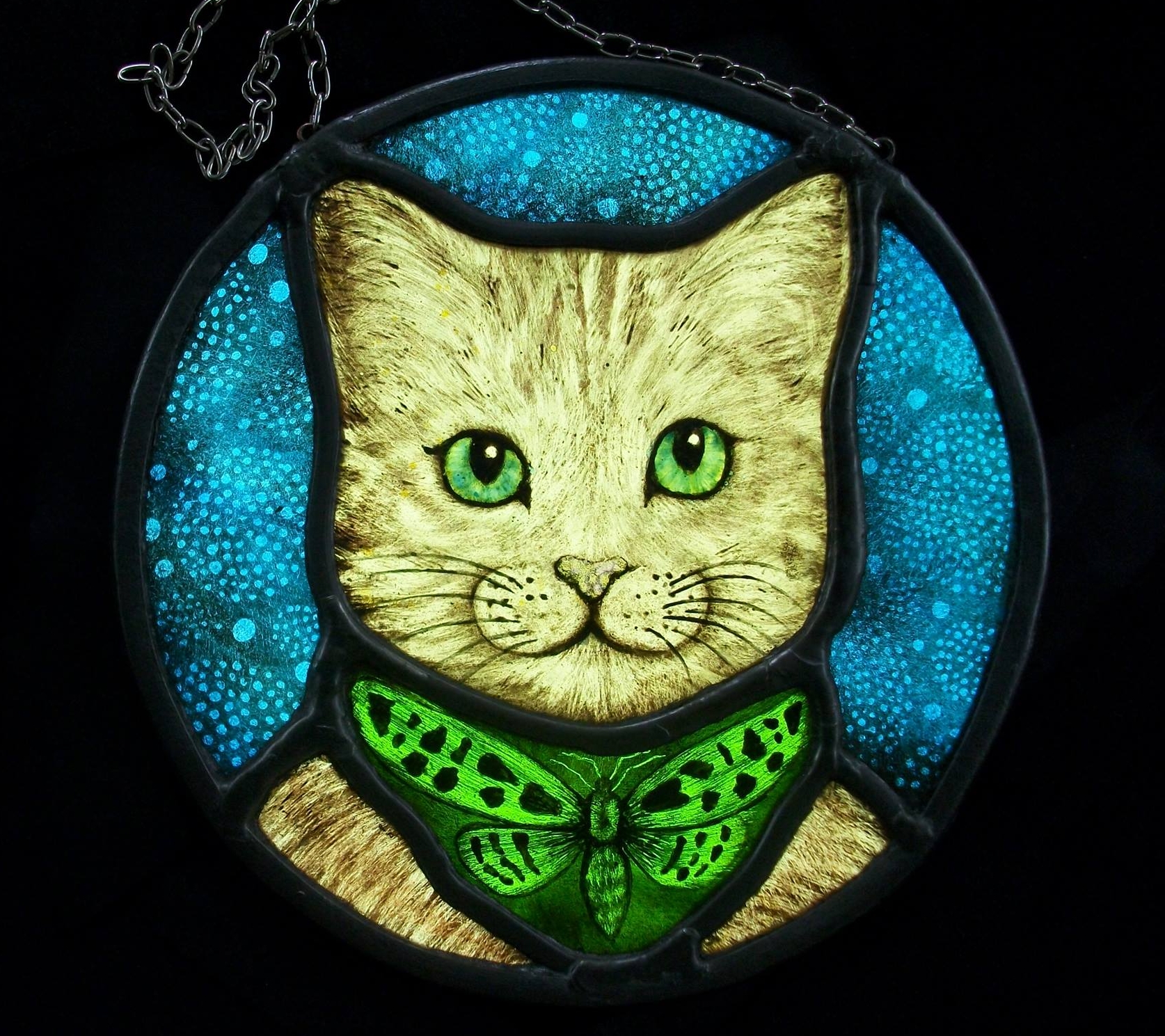 Edmond the Cat on stained glass