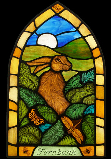 Stained Glass Fern Hare 