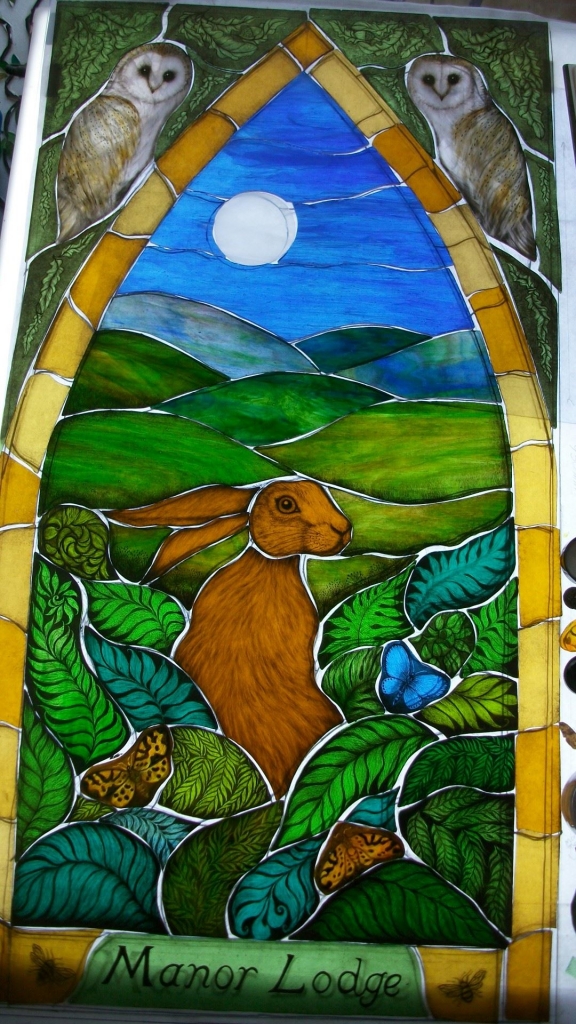 Owl and Hare Stained Glass
