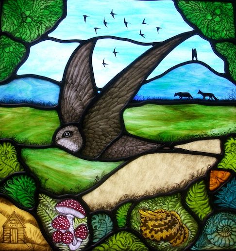 Swift over Tor Stained Glass Commission in UK