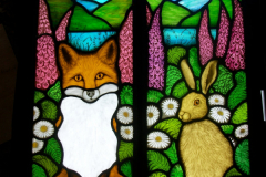 stained-glass-panels-commission-60th-birthday-fox-and-hare