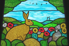 The-Hare-and-Patridge-Stained-Glass-Window-Panel