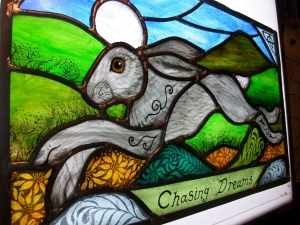 chasing dreams stained glass